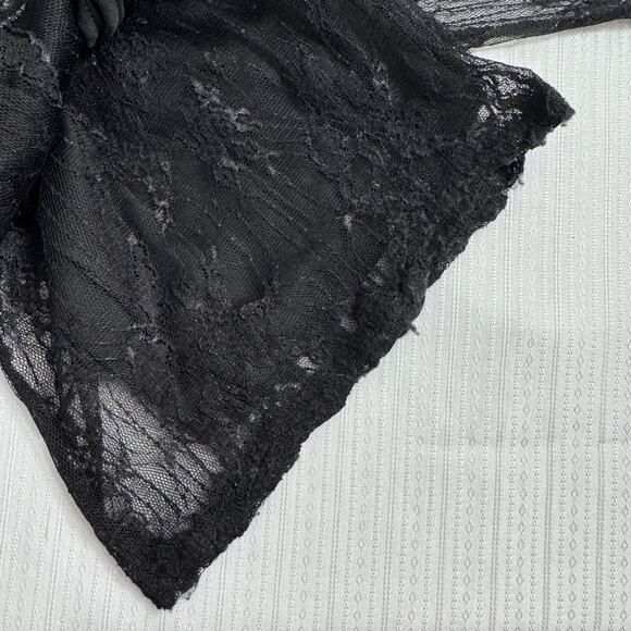 Small Black Lace Jumpsuit Sleeveless Wide Leg One-Piece Belted Goth Glam Whimsy - Picture 8 of 8